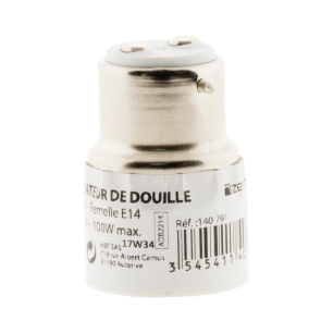 Adaptateur de douille mâle B22 femelle E14
