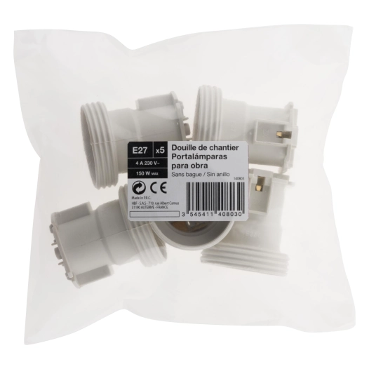 Lot 5 douilles de chantier E27
