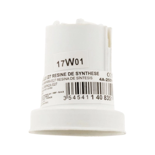 Douille E27 Résine Borne à Vis - Blanc - ZENITECH