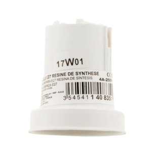 Douille E27 Résine Borne à Vis - Blanc - ZENITECH