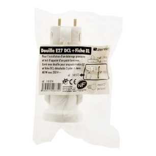 DOUILLE E27+FICHE DCL 6A-250V