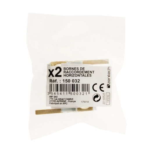 2 bornes de raccordement horizontales