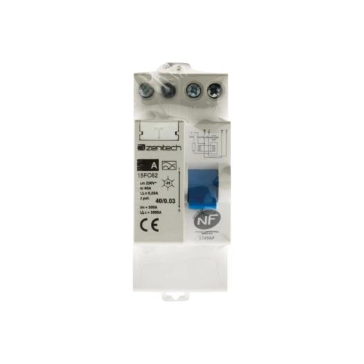 Interrupteur différentiel 40/2 30mA Type A NF - Zenitech