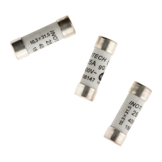 3 fusibles céramique 10,3x31,5mm - 25A avec voyant - NF -