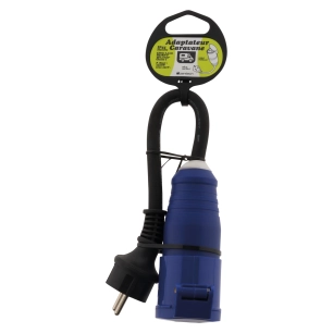 Adaptateur caravane fem CEE17 en mâle 16A 2P+T -HO7RN-F 3G2.5mm²