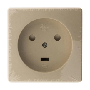 Prise à encastrer 20A - 2 pôles + terre blanc