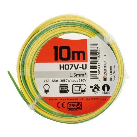 HO7VU 1,5 mm² J/VERT 10 M