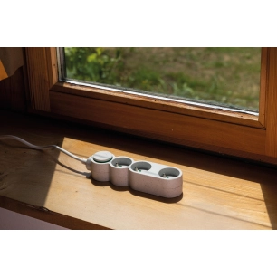 Bloc 3 prises 16A + inter blanc moucheté 80% de matière recyclée - ZENITECH