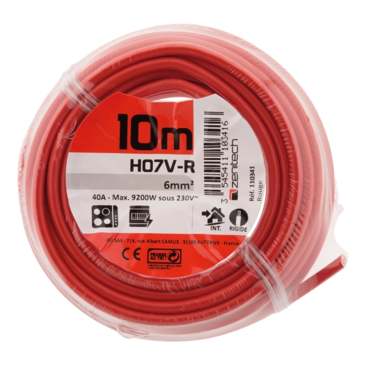HO7VR 6 mm² ROUGE 10 M