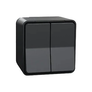 Double interrupteur saillie Mureva Styl anthracite - SCHNEIDER ELECTRIC