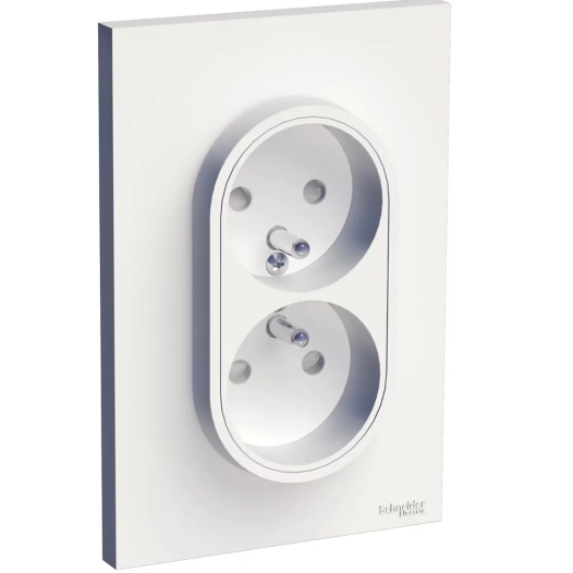 ODACE DBLE PRISE 2P+T BLANC