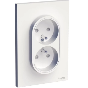 ODACE DBLE PRISE 2P+T BLANC
