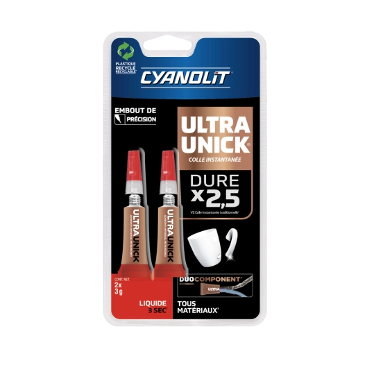 colle instantanée universelle ultra unick liquide 2 x 3 g colle instantanée universelle ultra unick liquide 2 x 3 g - cyanolit