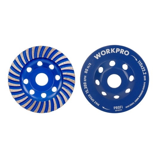 meule boisseau diamantée, à segments, ø115 x 22,2 mm x 12 dents