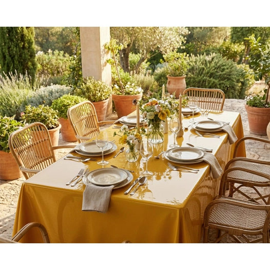 toile cirée access deco uni moutarde rl de 140cmx20m - access deco