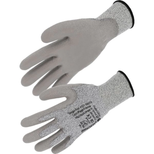10 gants fibre ht gris end pu gris t.8 ref.phd135pu8 - 14146-8