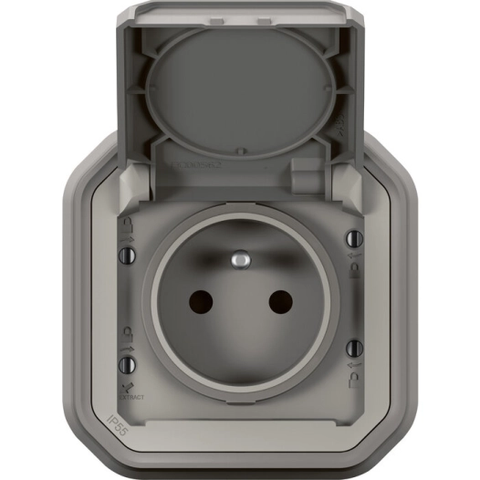 2p+t f/b gris encastre