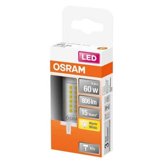 led crayon slim r7s 78mm 6w 806lm 2700k chd bte 1 - ledvance gp