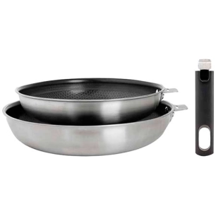 click amovible set de 2 poeles 24-28 inox revetu ceramique - cosy et trendy billiet