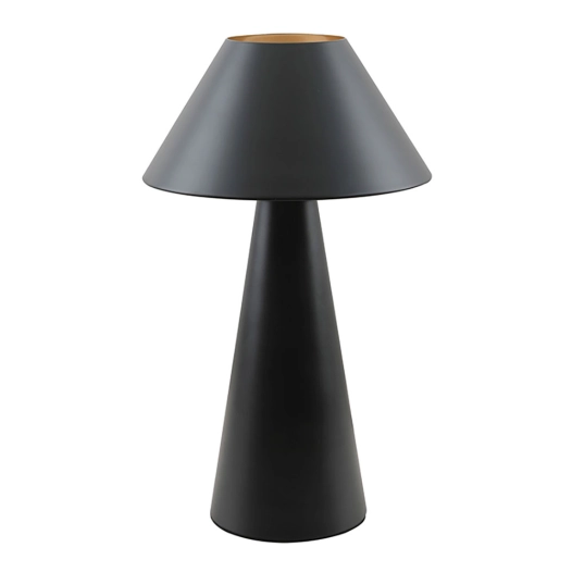 lampe de table e27 en forme de champignon, couleur noire, ø200 x 325 mm
