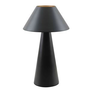 lampe de table e27 en forme de champignon, couleur noire, ø200 x 325 mm
