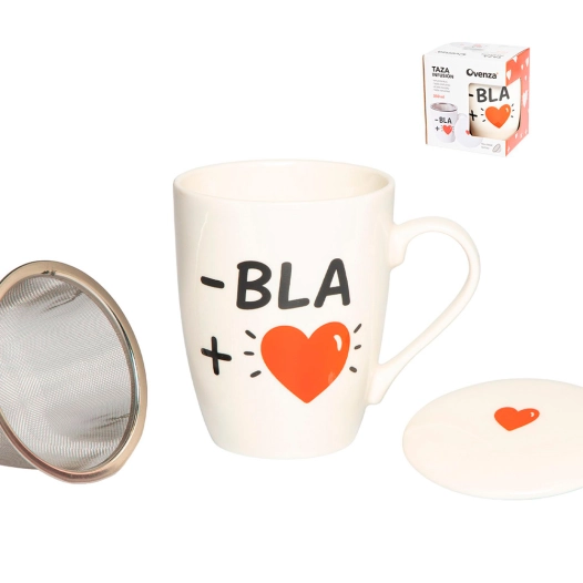 mug à infusion bla avec filtre et couvercle 350 ml