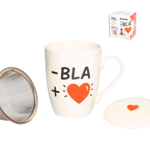 mug à infusion bla avec filtre et couvercle 350 ml