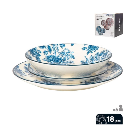service de table 18 pièces, modèle provenza bleu
