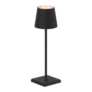 lampe de table led, couleur à intensité variable, 260 lm, 3,3 w, rechargeable par usb, noire