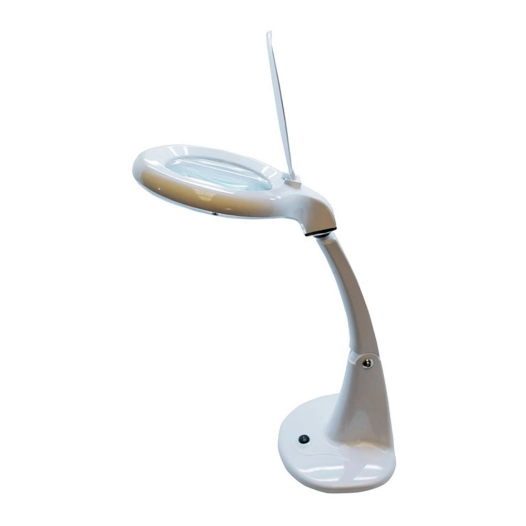 lampe de bureau led loupe grossissement 3x 12x, 4 w 300 lm 6500k, blanc, 190 x 380 mm