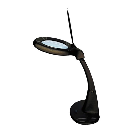 lampe de bureau led loupe grossissement 3x 12x, 4 w 300 lm 6500k, noir, 190 x 380 mm