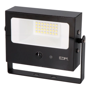 projecteur solaire, auto-basculant, 10 w, 1800 lm, 6500 k, avec détecteur de mouvement, noir