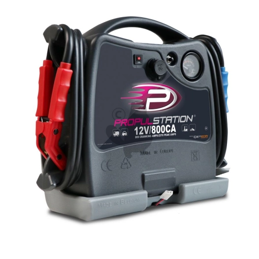 booster 12v/800ca ceteor avec base de recharge en poste fixe. pour maintient du module bosster en charge. rangé dans sa station,