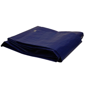 bâche de protection avec oeillets d'arrimage pour protection du bois. dimensions : l: 6 m - l: 1,8 m - 80 g/m2