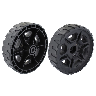 roue avant pour tondeuse électrique modèles foxter slm37 (3603313165342) et slm44a zb (3603313165359), ø: 165 mm. origine: 10561