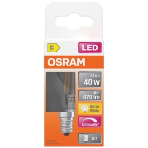 led sphere clair filament variable e14 3.4w chaud - ledvance gp