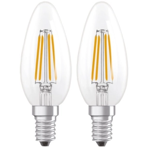 led flamme verre clair e14 3.4w 470lm chaud boite de 2 - ledvance gp