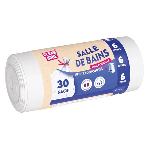 sac poubelle blanc hygiene et beautã© 6 l x 30 - sphere distribution