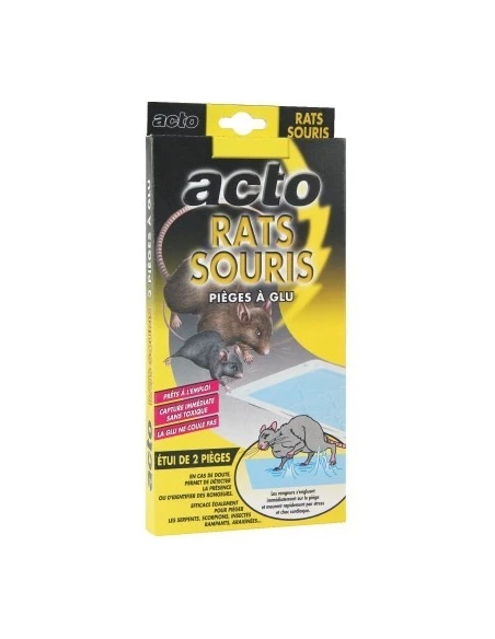 Pieges à glue rats et souris 2 pièges