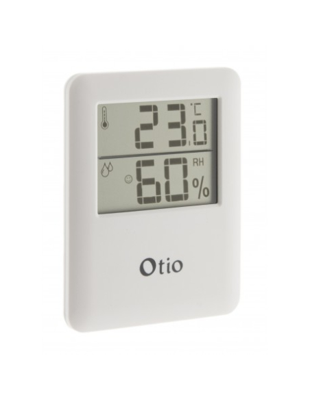 Thermomètre hygromètre magnétique blanc 5,6 cm - OTIO
