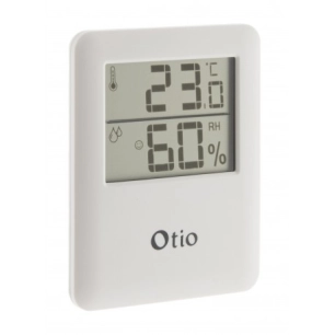 Thermomètre hygromètre magnétique blanc 5,6 cm - OTIO