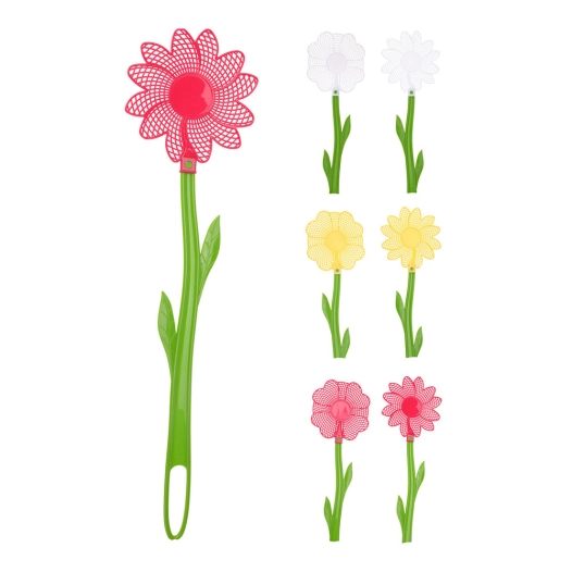 palette tape-mouches en forme de fleur, modèles/couleurs assortis, ø12 x 47 cm