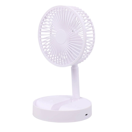 ventilateur de table pliable, rechargeable blanc, 3 vitesses, ø165 x 360 mm