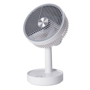 ventilateur de table rechargeable blanc et gris, 3 vitesses, ø135 x 270 mm