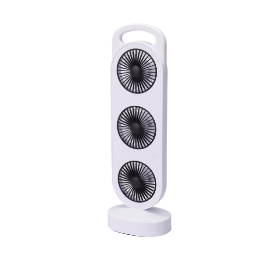 ventilateur de table rechargeable, blanc et noir, 3 vitesses, 36,5 x 12 x 8,3 cm