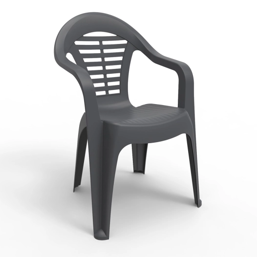 chaise empilable minorque, couleur anthracite, 54 x 58 x 86 cm