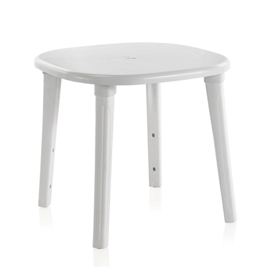 table ovale cancun, blanche, pour usage extérieur, 80 x 80 x 73 cm