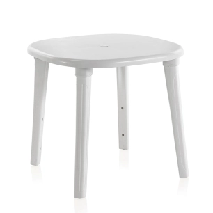 table ovale cancun, blanche, pour usage extérieur, 80 x 80 x 73 cm