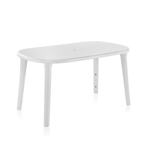 table ovale cancun, blanche, pour usage extérieur, 140 x 80 x 73 cm