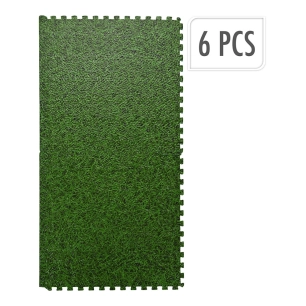 dalles de sol type puzzle en mousse eva avec motif gazon 40 x 40 x 1 cm, 6 pcs